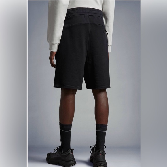 Moncler Men Bermuda Cotton Sweat Shorts Black New - Picture 2 of 6